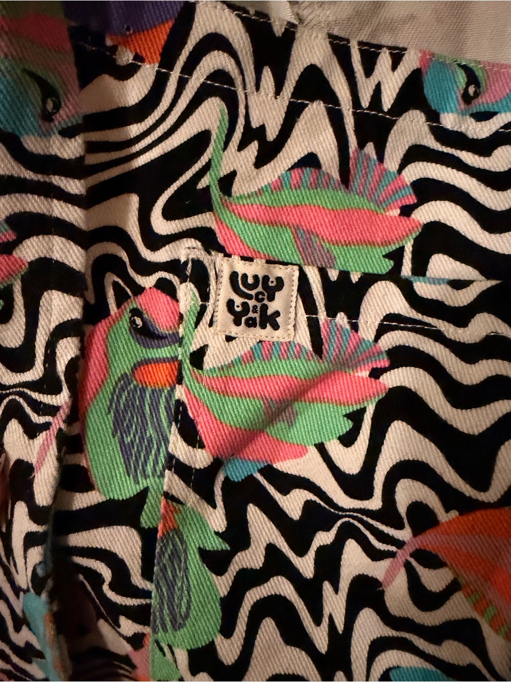 Lucy & Yak Colorful Tropical Print Zebra Overalls - Picture 3 of 4